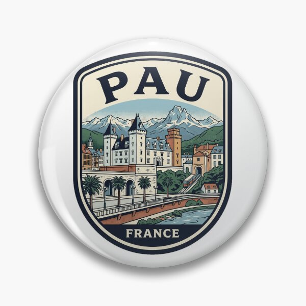 Item preview, Pau France Vintage Travel Poster Pyrenees Mountains designed and sold by k3rstman1.