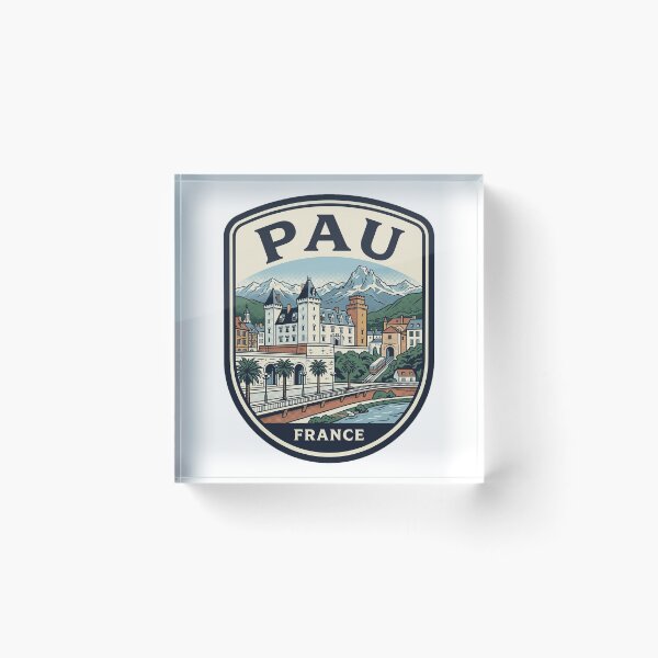 Item preview, Pau France Vintage Travel Poster Pyrenees Mountains designed and sold by k3rstman1.
