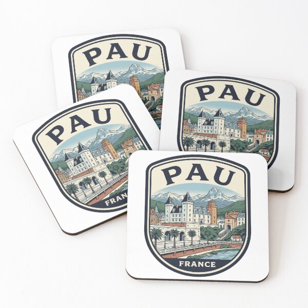 Item preview, Pau France Vintage Travel Poster Pyrenees Mountains designed and sold by k3rstman1.