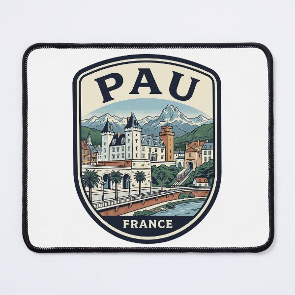 Item preview, Pau France Vintage Travel Poster Pyrenees Mountains designed and sold by k3rstman1.
