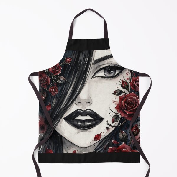 Item preview, Blood Ink Goth Anime Girl - Dark Watercolor Portrait Red Splatter designed and sold by MAISON SYLVIE.