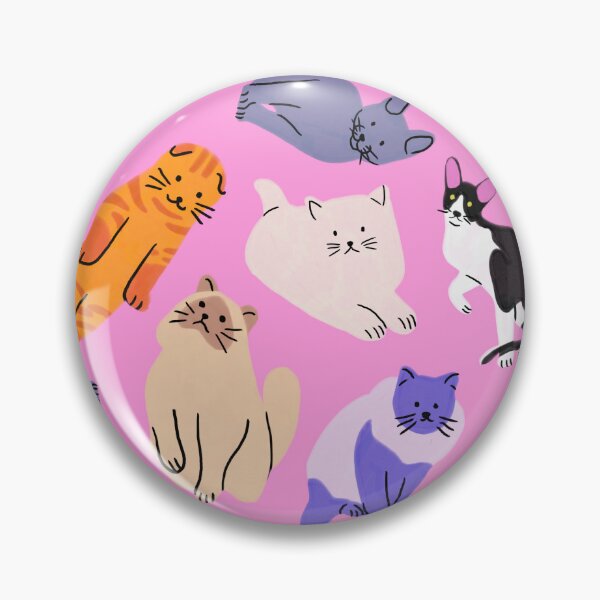Item preview, Colorful Cats On Pink Seamless Pattern designed and sold by jianina-alondra.