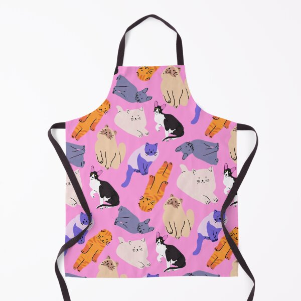 Item preview, Colorful Cats On Pink Seamless Pattern designed and sold by jianina-alondra.