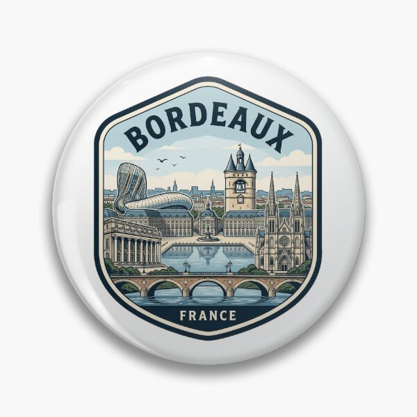 Item preview, Bordeaux France Vintage Skyline Travel Badge designed and sold by k3rstman1.
