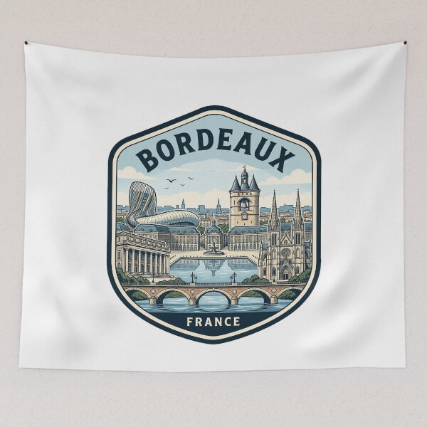 Item preview, Bordeaux France Vintage Skyline Travel Badge designed and sold by k3rstman1.