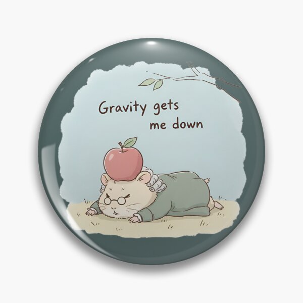 Item preview, Gravity Gets Me Down – Funny Newton Hamster Science Sticker designed and sold by ManggaeJM.