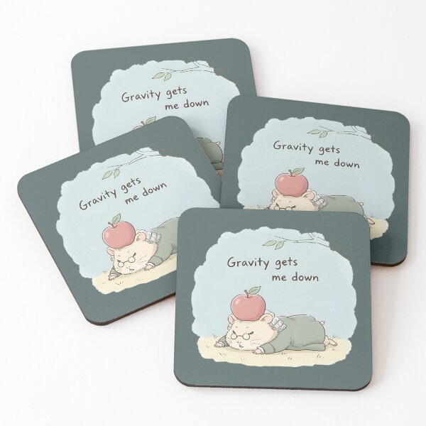 Item preview, Gravity Gets Me Down – Funny Newton Hamster Science Sticker designed and sold by ManggaeJM.