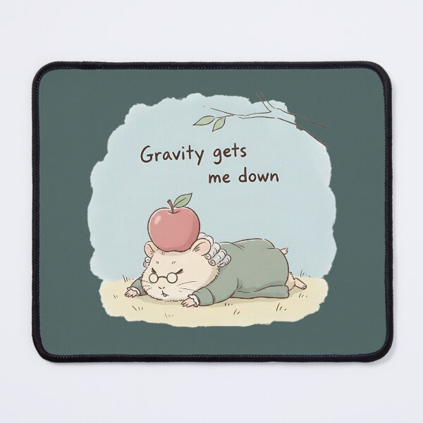 Item preview, Gravity Gets Me Down – Funny Newton Hamster Science Sticker designed and sold by ManggaeJM.