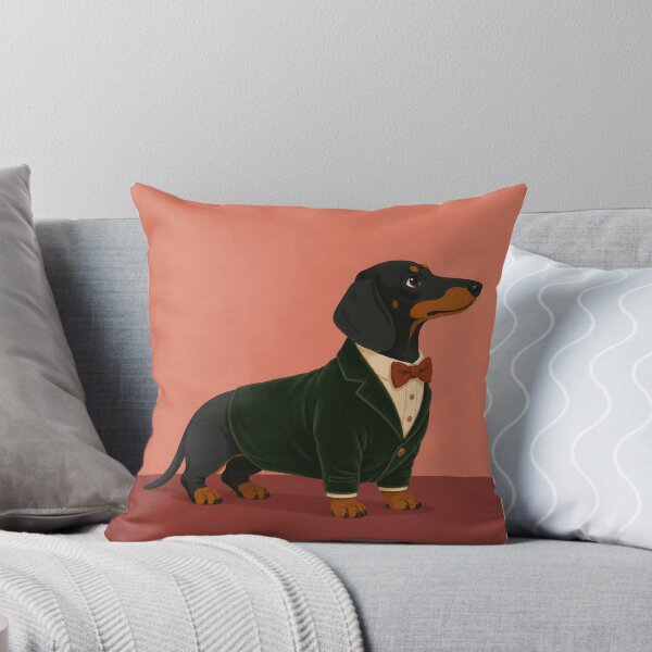 Item preview, Sunday Best Dachshund Print | Dog in Velvet Suit and Bow Tie designed and sold by Clementine Club.