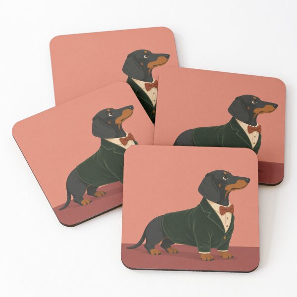 Item preview, Sunday Best Dachshund Print | Dog in Velvet Suit and Bow Tie designed and sold by Clementine Club.