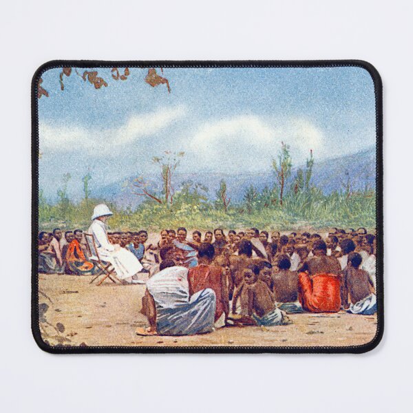 Item preview, Colonial meeting scene beneath trees on open ground designed and sold by Pierre de la Mare.