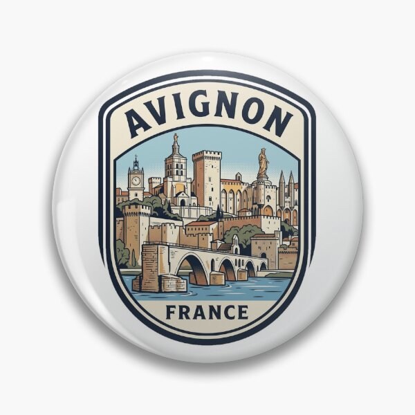 Item preview, Avignon France Retro Travel Badge Illustration designed and sold by k3rstman1.