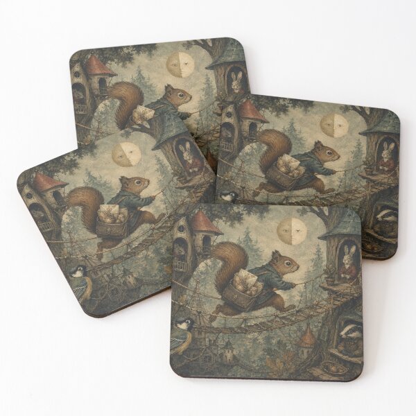 Item preview, Treetop Delivery - Cozy Cottage Woodland Squirrel designed and sold by bapupa.