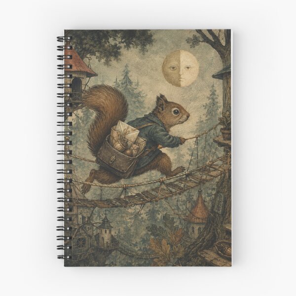 Item preview, Treetop Delivery - Cozy Cottage Woodland Squirrel designed and sold by bapupa.