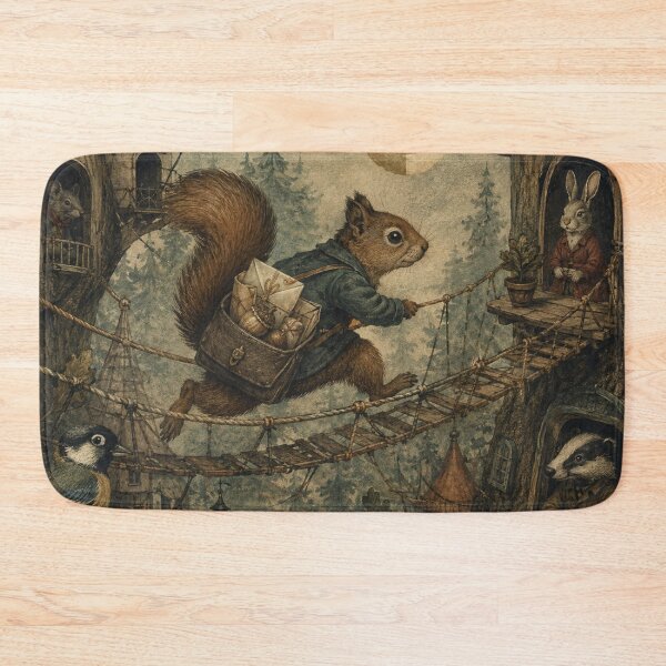 Item preview, Treetop Delivery - Cozy Cottage Woodland Squirrel designed and sold by bapupa.