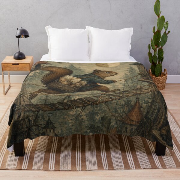 Item preview, Treetop Delivery - Cozy Cottage Woodland Squirrel designed and sold by bapupa.