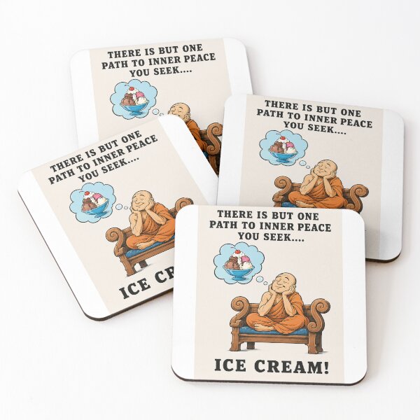 Item preview, Funny Ice Cream Meditation Cartoon designed and sold by Mad Axle Studios.