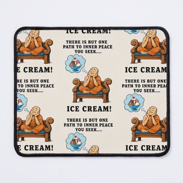 Item preview, Funny Ice Cream Meditation Cartoon designed and sold by Mad Axle Studios.