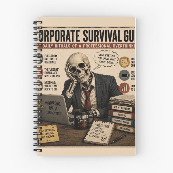 Item preview, Corporate Survival Guide Funny Office Skeleton Meme designed and sold by CartRex.