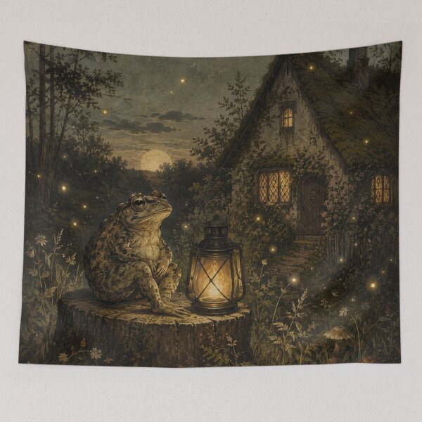 Item preview, Lantern at Dusk - Cozy Cottage Woodland Toad designed and sold by bapupa.