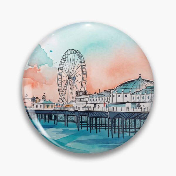 Item preview, Brighton Palace Pier Watercolour Sunset designed and sold by ArtworkNorth.