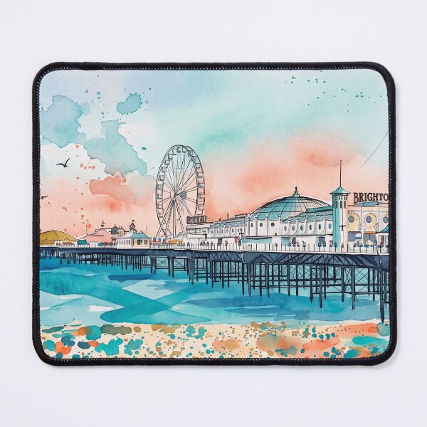 Item preview, Brighton Palace Pier Watercolour Sunset designed and sold by ArtworkNorth.
