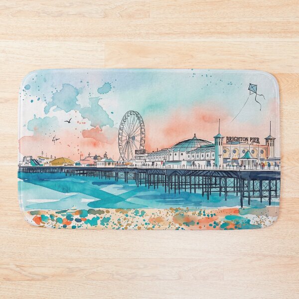 Item preview, Brighton Palace Pier Watercolour Sunset designed and sold by ArtworkNorth.