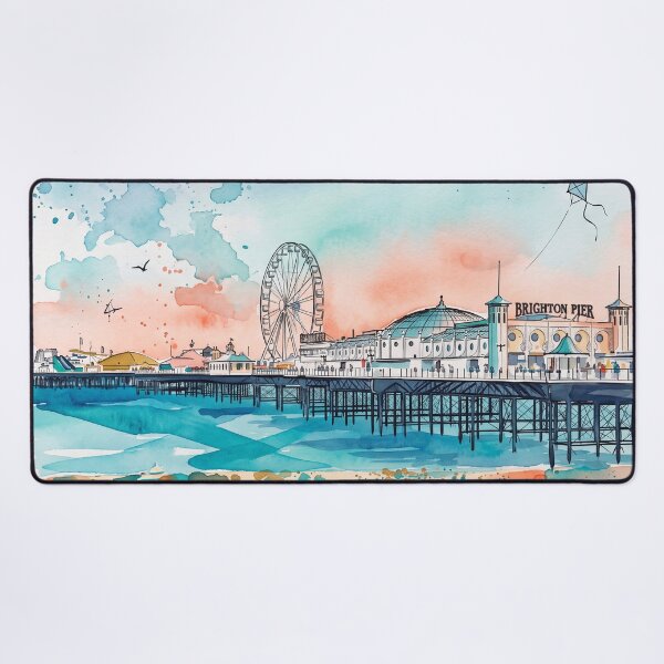 Item preview, Brighton Palace Pier Watercolour Sunset designed and sold by ArtworkNorth.