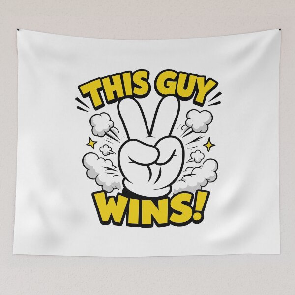 Item preview, This Guy Wins - Victory Gesture - Motivational Success Celebration designed and sold by charlypicazo.