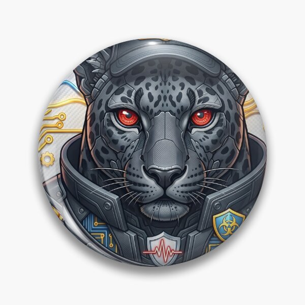 Item preview, Cybernetic Jaguar Badge – Techno Beast by DLBG designed and sold by DLBG-STORE.