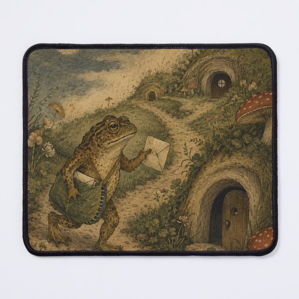 Item preview, Mossy Postmaster - Cozy Cottage Woodland Toad designed and sold by bapupa.