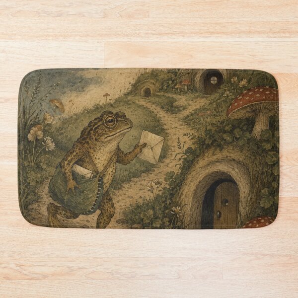 Item preview, Mossy Postmaster - Cozy Cottage Woodland Toad designed and sold by bapupa.