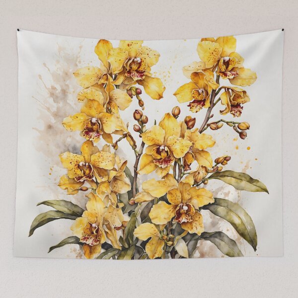 Item preview, Oncidium Orchid Watercolor Painting designed and sold by RawNaturePrints.