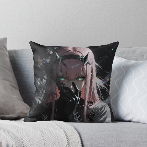 Item preview, Zero Two Pink Hair Anime Girl Glitch Cyberpunk Aesthetic designed and sold by Dyan4.
