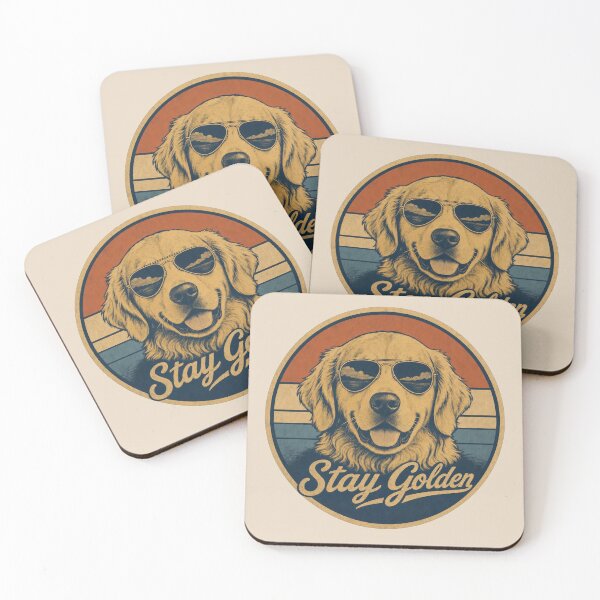 Item preview, Stay Golden | Retro 70s Golden Retriever with Aviator Sunglasses designed and sold by FireWildChild.