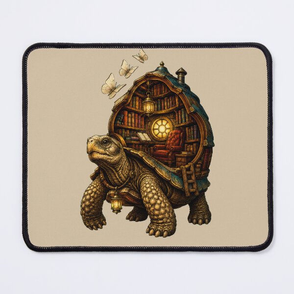 Item preview, Traveling Turtle Library – Cozy Fantasy Book Lover Art designed and sold by VioVibe.