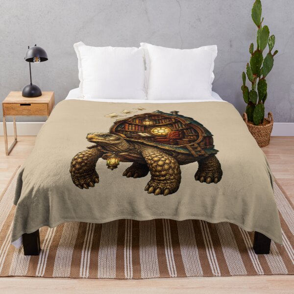 Item preview, Traveling Turtle Library – Cozy Fantasy Book Lover Art designed and sold by VioVibe.