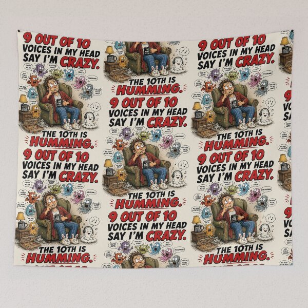 Item preview, 9 Out of 10 Voices Say I’m Crazy designed and sold by Mad Axle Studios.