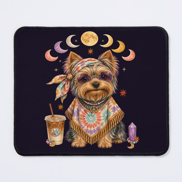 Item preview, Cute Hippie Yorkie Dog Boho Celestial Art designed and sold by Cute & Sassy Custom Gifting Boutiques.