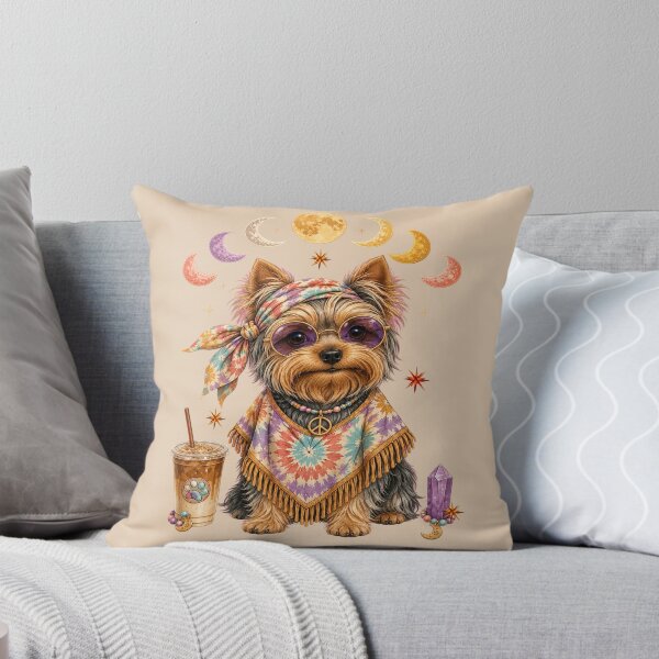 Item preview, Cute Hippie Yorkie Dog Boho Celestial Art designed and sold by Cute & Sassy Custom Gifting Boutiques.