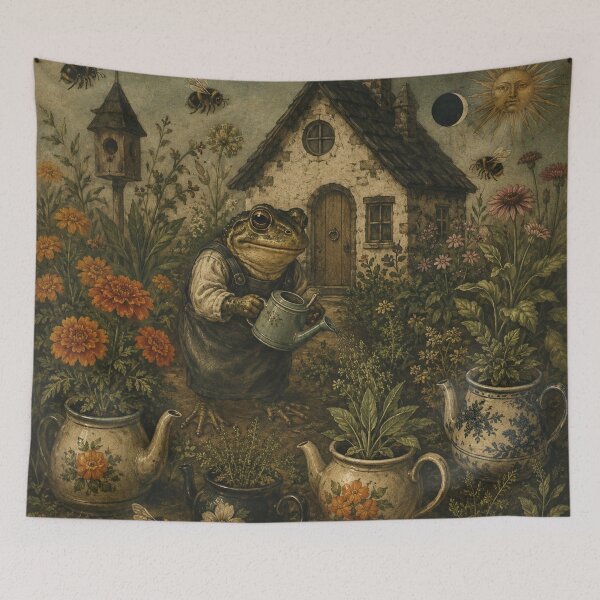 Item preview, Teapot Garden - Cozy Cottage Woodland Toad designed and sold by bapupa.