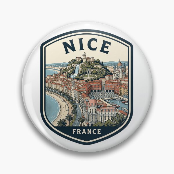 Item preview, Nice France Vintage Travel Badge Illustration designed and sold by k3rstman1.