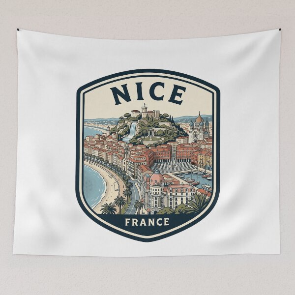 Item preview, Nice France Vintage Travel Badge Illustration designed and sold by k3rstman1.