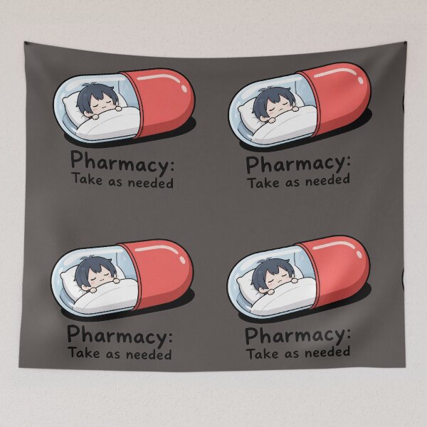 Item preview, Pharmacy: Take as Needed – Funny Pharmacist Capsule Bed Sticker designed and sold by ManggaeJM.