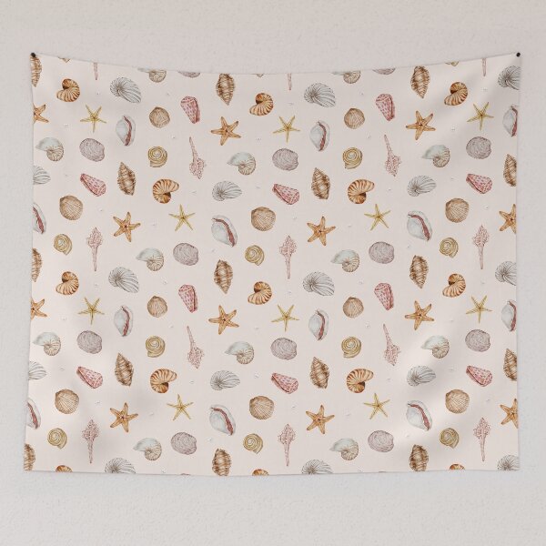 Item preview, Vintage Seashell Starfish Watercolor Seamless Pattern designed and sold by jianina-alondra.