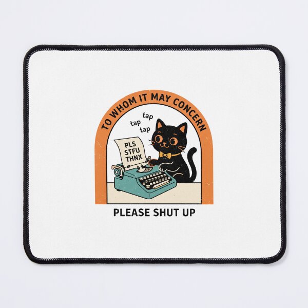 Item preview, Sassy Black Cat Typewriter Humor designed and sold by TMS-Studio.