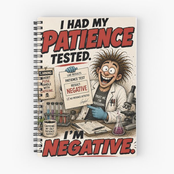 Item preview, Funny I Had My Patience Tested I’m Negative Shirt designed and sold by Mad Axle Studios.