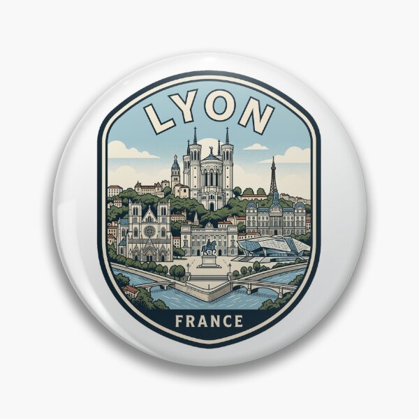 Item preview, Lyon France Vintage Travel Emblem Skyline designed and sold by k3rstman1.