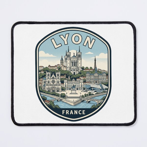 Item preview, Lyon France Vintage Travel Emblem Skyline designed and sold by k3rstman1.