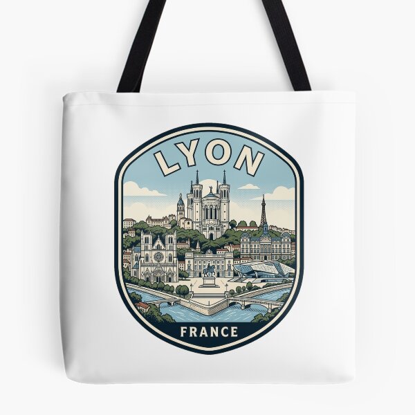 Item preview, Lyon France Vintage Travel Emblem Skyline designed and sold by k3rstman1.